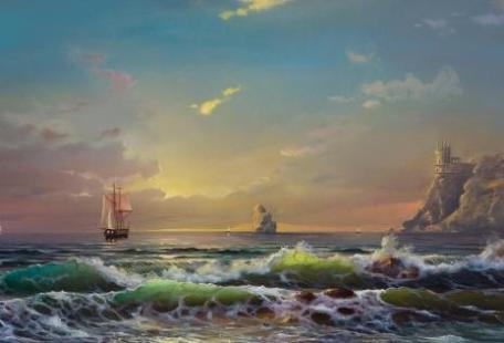   Gigantografia esclusiva "Dipinto tramonto al mare"