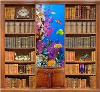 Gigantografia esclusiva "Libreria con acquario 1"