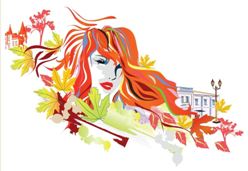 Sticker autoadesivo esclusivo "La ragazza autunno"