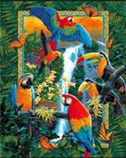 Gigantografia autoadesiva "Uccelli Tropicali "