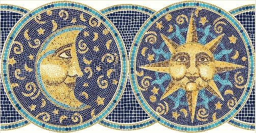 Bordo esclusivo "Sole luna mosaico celeste"