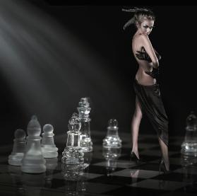 Gigantografia esclusiva autoadesiva "La partita 4 scacchi"