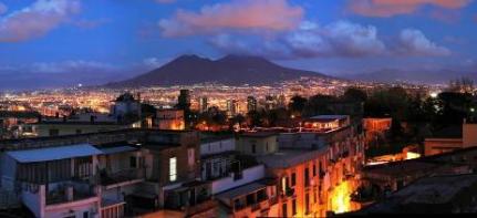 Gigantografia esclusiva autoadesiva "Panorama notturna con Vesuvio"