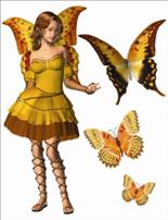 Adesivo decorativo esclusivo "Fatina con le farfalle"