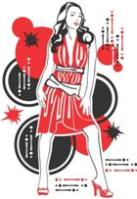 Adesivo decorativo esclusivo "Anni 70 - La ragazza in rosso"