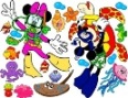 Adesivo decorativo esclusivo "Mickey e Minnie paseggiata sottomarina"