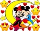Adesivo decorativo esclusivo "Mickey e Minnie sulla luna"