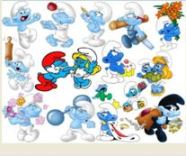 Adesivo decorativo esclusivo "Puffi"