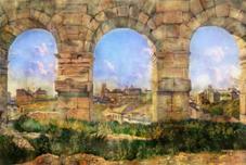 Gigantografia esclusiva "Affresco paesaggio romano"