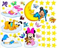 Adesivo decorativo esclusivo "Buona notte baby Mickey"