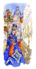 Gigantografia esclusiva "Affresco Carnevale veneziano"