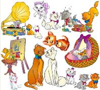 Adesivo decorativo esclusivo "Aristogatti"