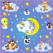 Gigantografia esclusiva adesiva "Baby Looney Toones buona notte"