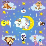 Gigantografia esclusiva "Soffitto Baby Looney Toones buona notte"