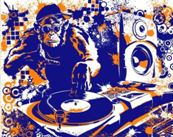 Gigantografia esclusiva autoadesiva "DJ monkey"