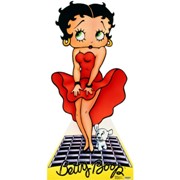 Adesivo decorativo esclusivo "Betty Boop con vestito rosso"