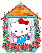 Adesivo decorativo esclusivo "Finestra Hello Kitty"