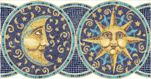 Bordo adesivo esclusivo "Sole luna mosaico celeste"