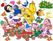 Adesivo decorativo esclusivo "Biancaneve e 7 nanni 2""