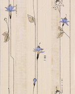 Carta da parati vinilica "Art.113-21 Fantasia Floreale Pesca-Blu"