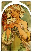 Gigantografia " Fiori " di Alfons Mucha